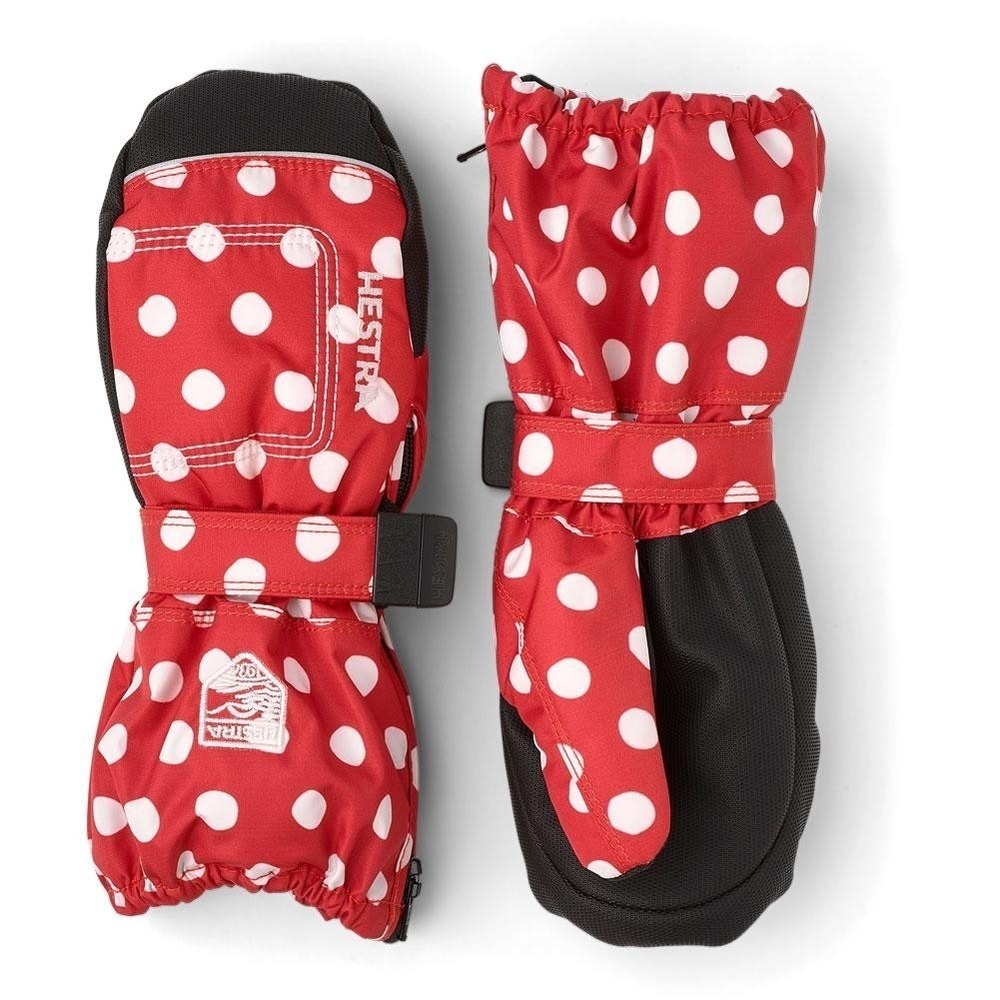 Hestra® (Kid's Toddler SIZE T4) (4-5 YEARS) Zip Long Mittens in Red Print